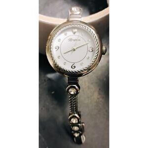 Brighton Roseville 022265 Silver Rope Motiff 1" Crystal Watch Need Battery